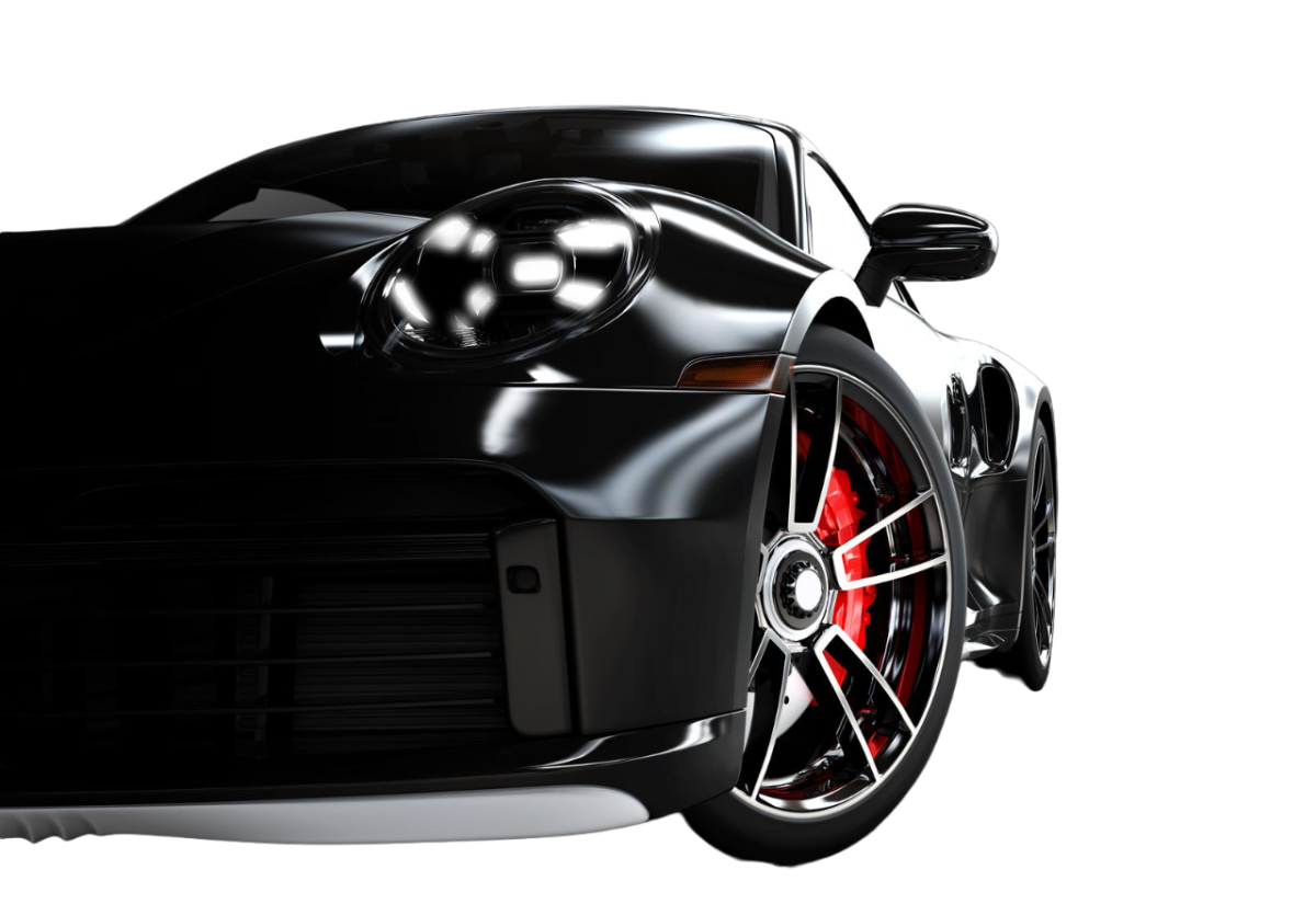 Front view of a sports car representing emergency tyre fitting and repair services in Slough by One Stop Mobile Tyres 24/7